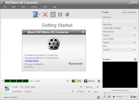 AVCWare HD Converter 7.0.1.1219