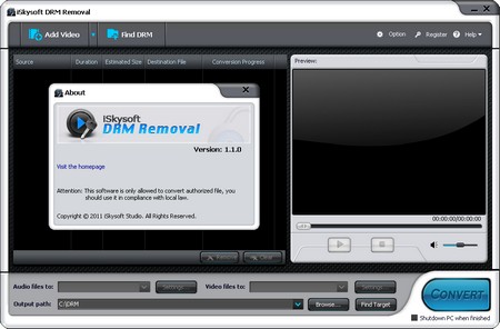 iSkysoft DRM Removal 1.1.0.0 